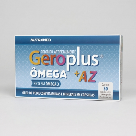 Geroplus ômega + Az (ômega 3 + vitaminas e minerais) com 30 Cápsulas gelatinosas