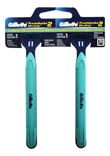 Aparelho De Barbear Descartável Gillette Prestobarba Ultragrip Com Cabeça Móvel 2 unidades