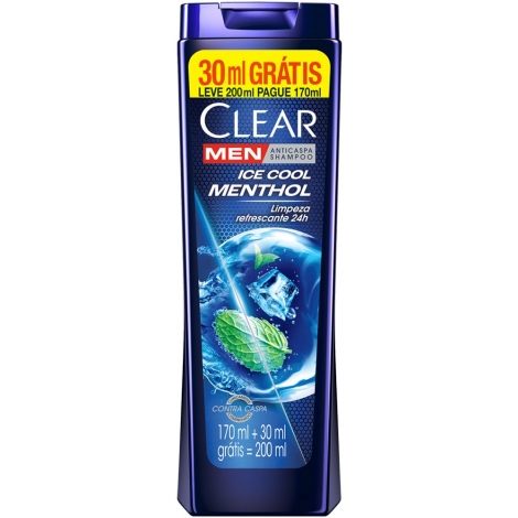 Shampoo Clear Men Anticaspa L200p170ml Ice Cool Menthol